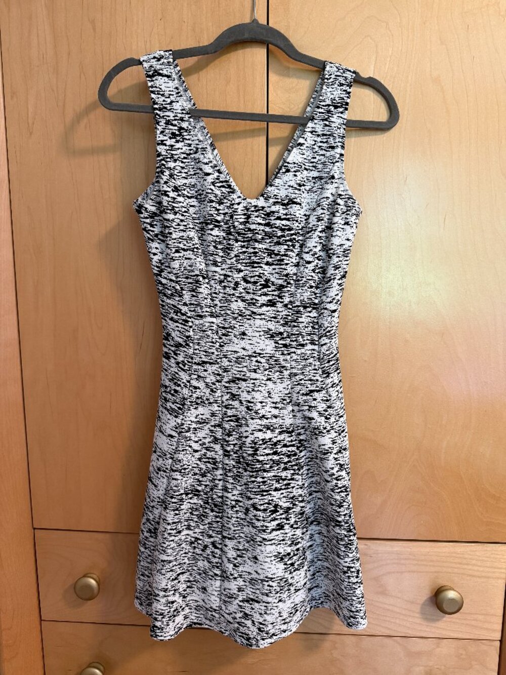 AQUA V neck skater dress